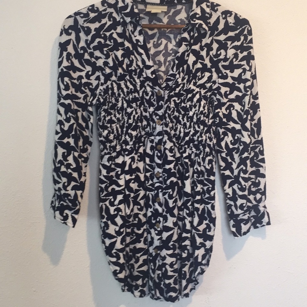 Blue and White MAEVE TOP